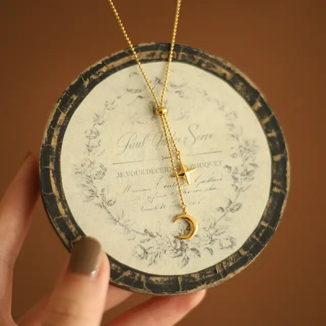 Wishes You Well Moon Star Necklace