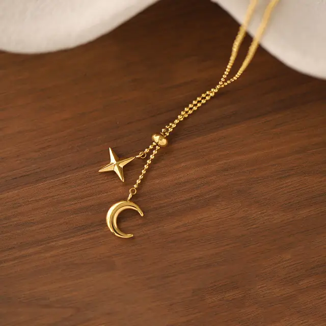 Wishes You Well Moon Star Necklace