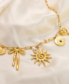 Sunny Bow Charms Necklace