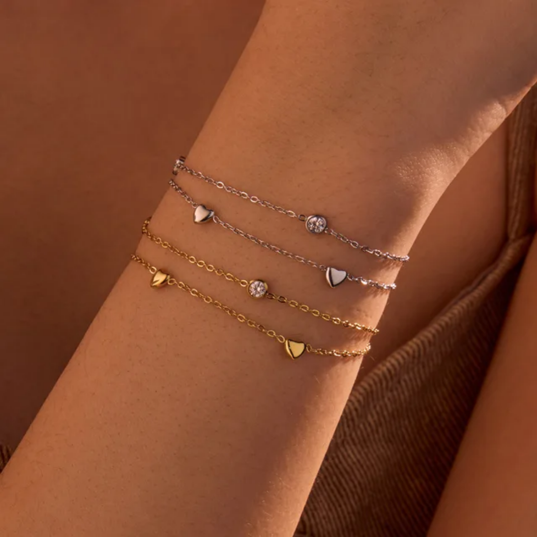 Kuhu Little Hearts Layered Bracelet