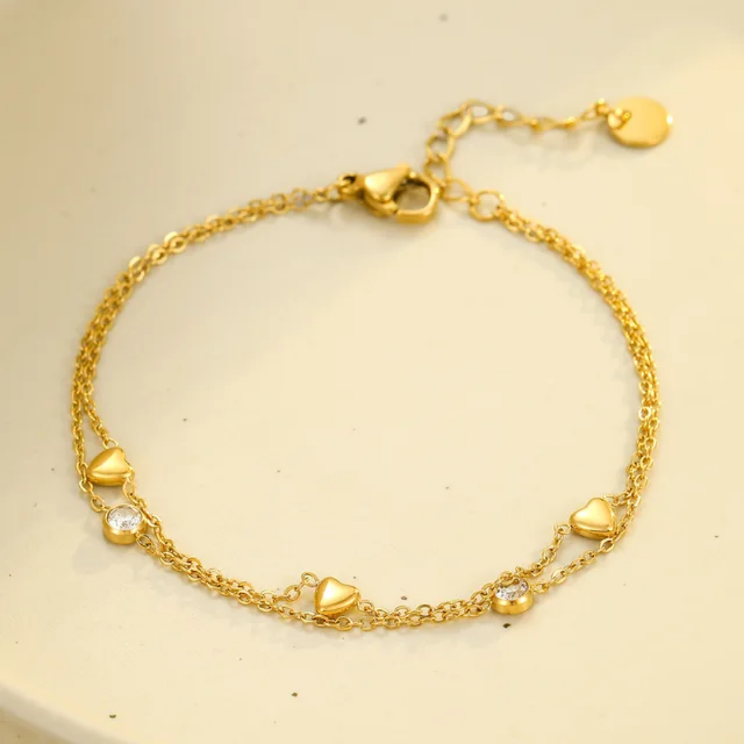 Kuhu Little Hearts Layered Bracelet