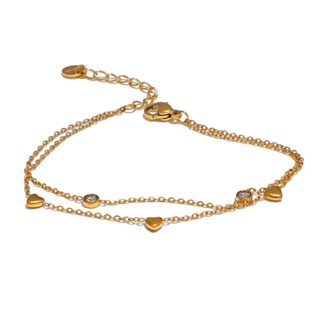 Kuhu Little Hearts Layered Bracelet