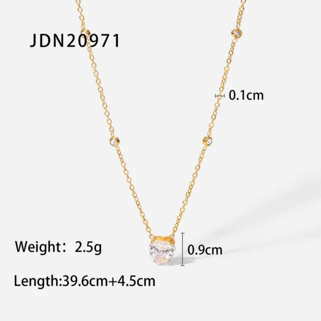 Elis Diamond Heart Necklace