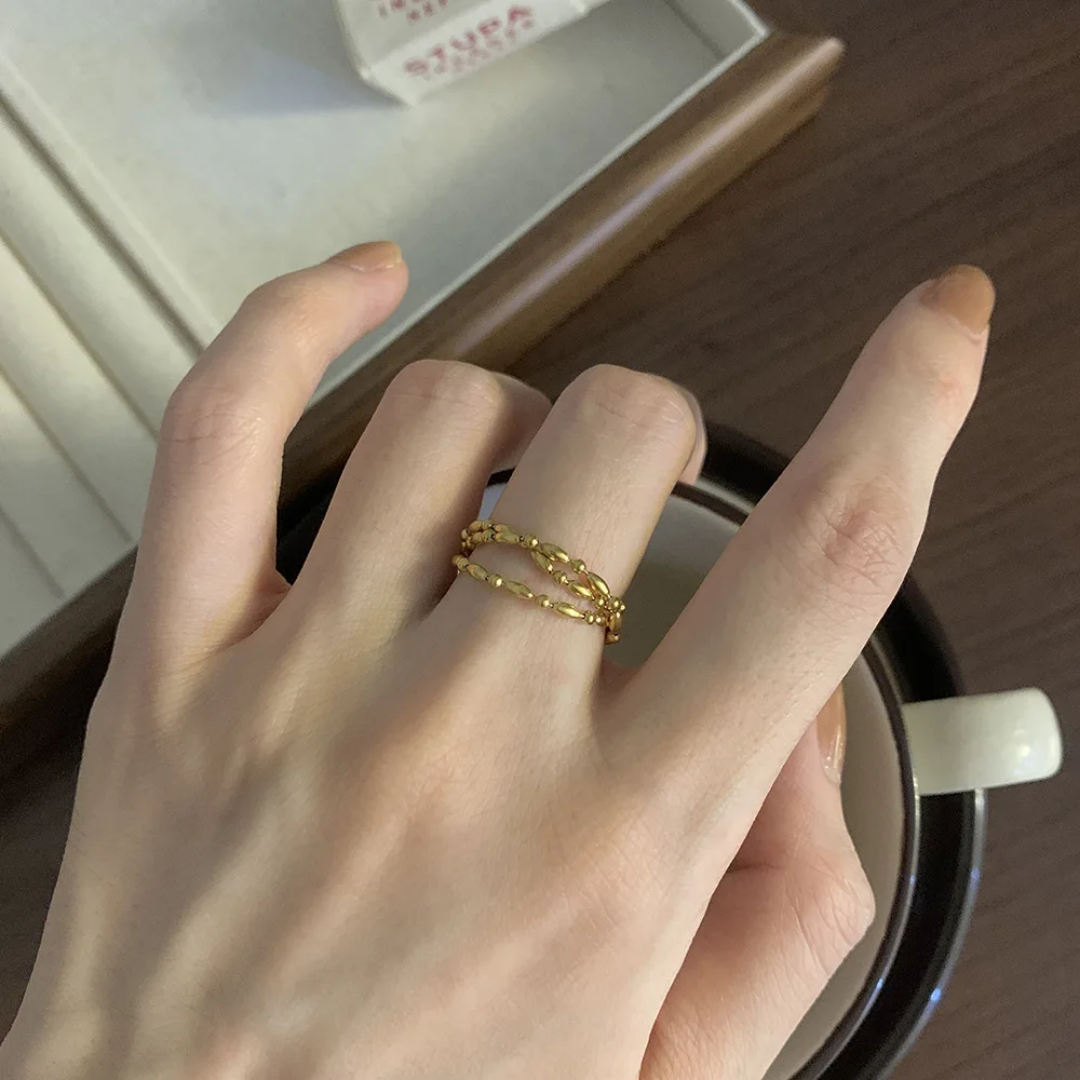 Buslin Beaded Adjustable Ring✨