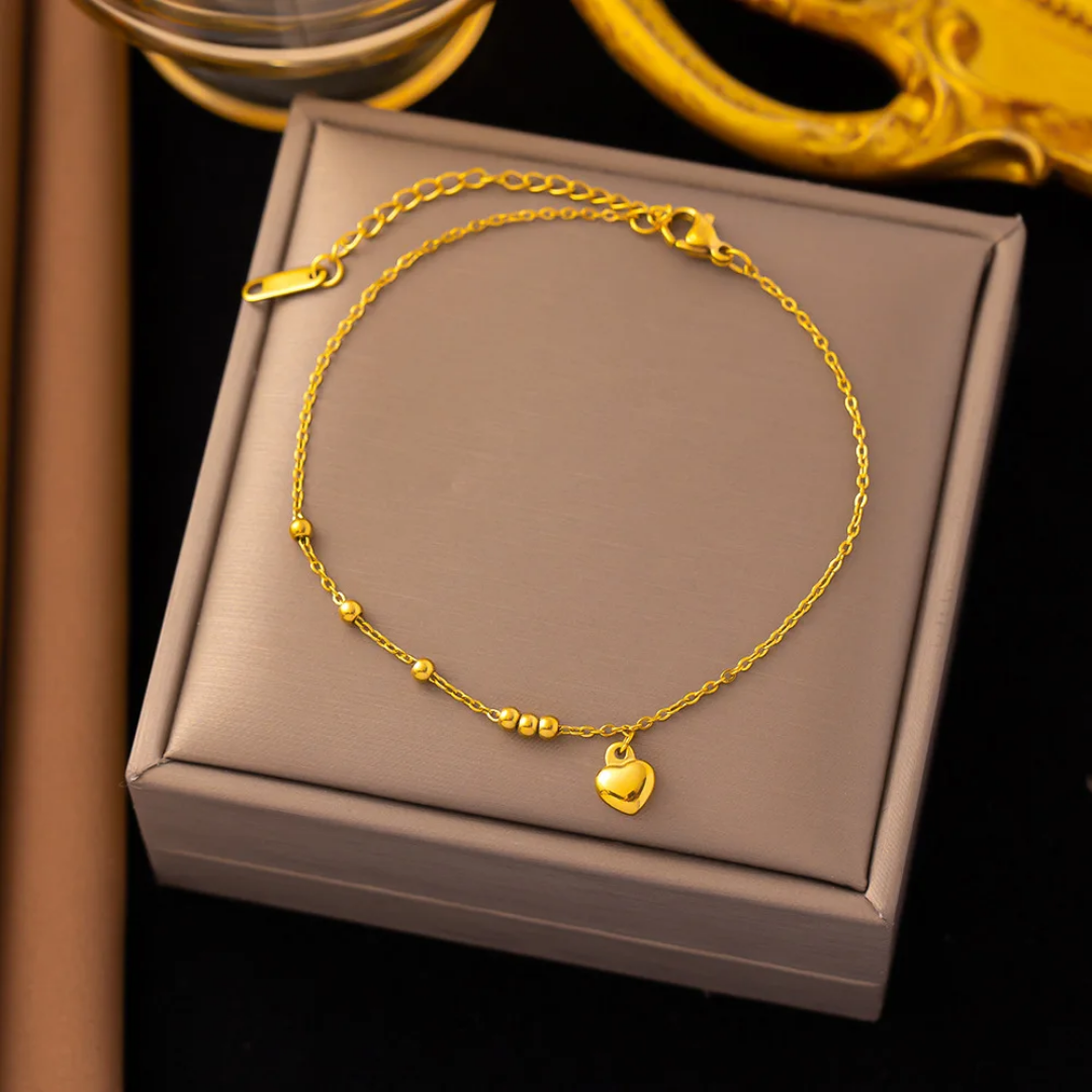 Mini Heart Beaded Anklet
