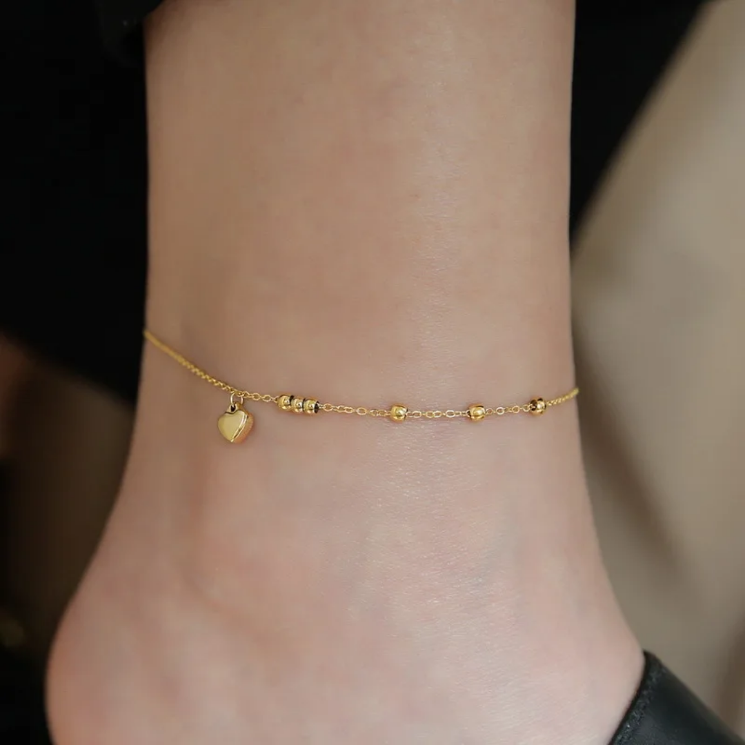 Mini Heart Beaded Anklet