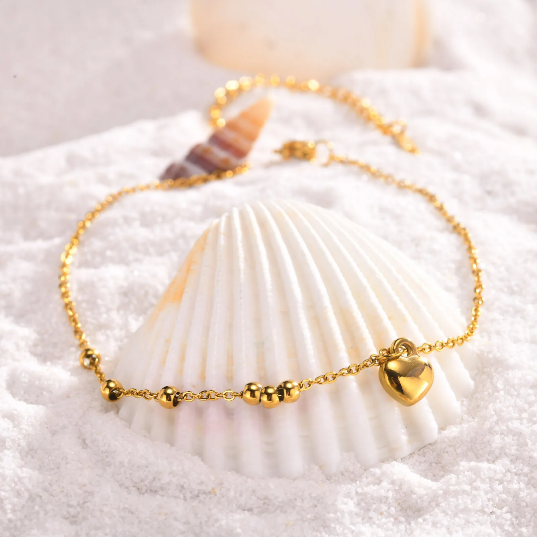 Mini Heart Beaded Anklet