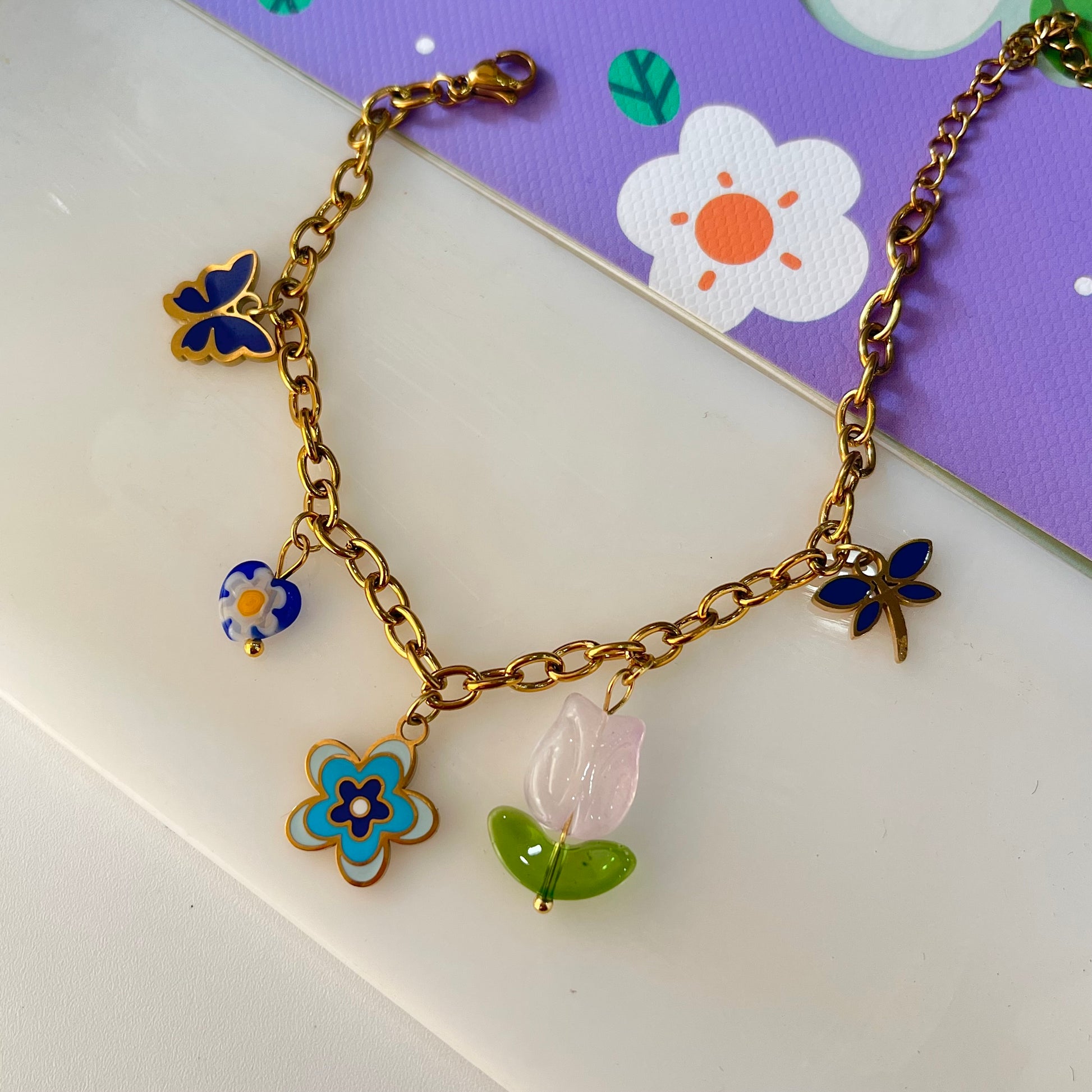 Tulip Colourfull Charm Bracelet