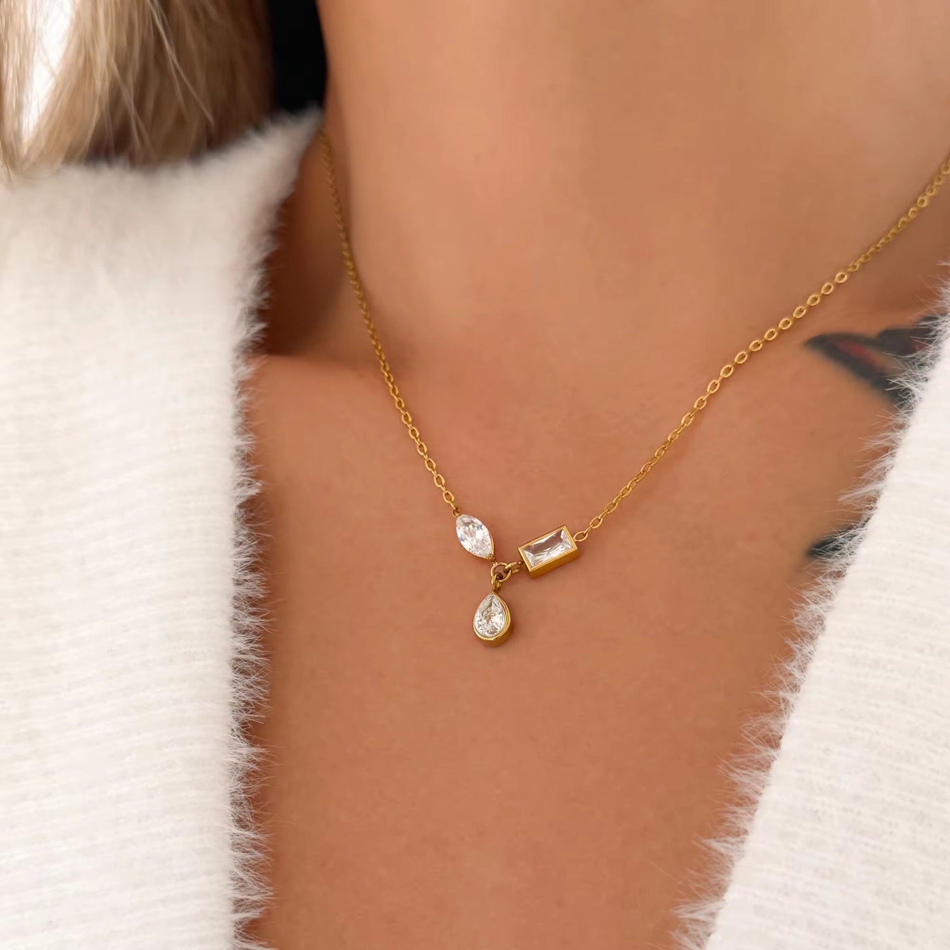 Sohini Tri Diamond Necklace