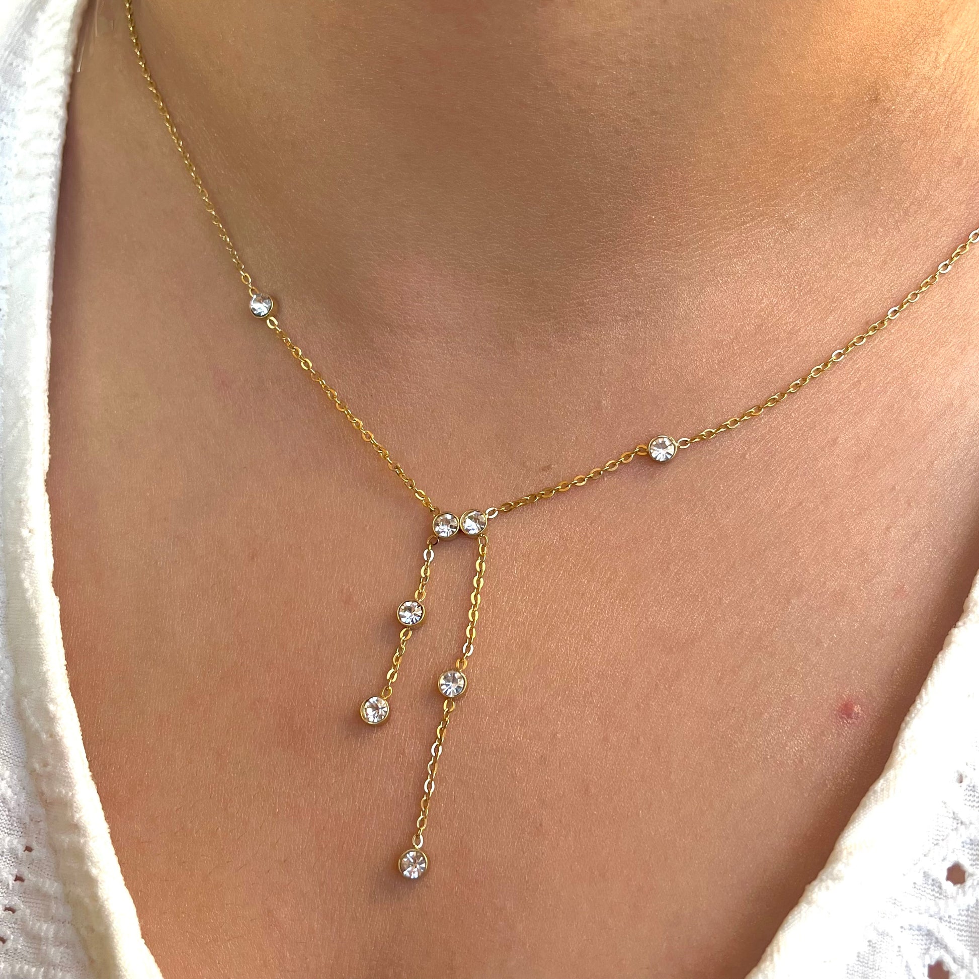 Visha Diamond Y Shape Necklace