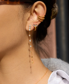 Shelin Diamond Drop Long Earrings