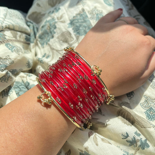Ruhi Red Kashmiri Bangles Set