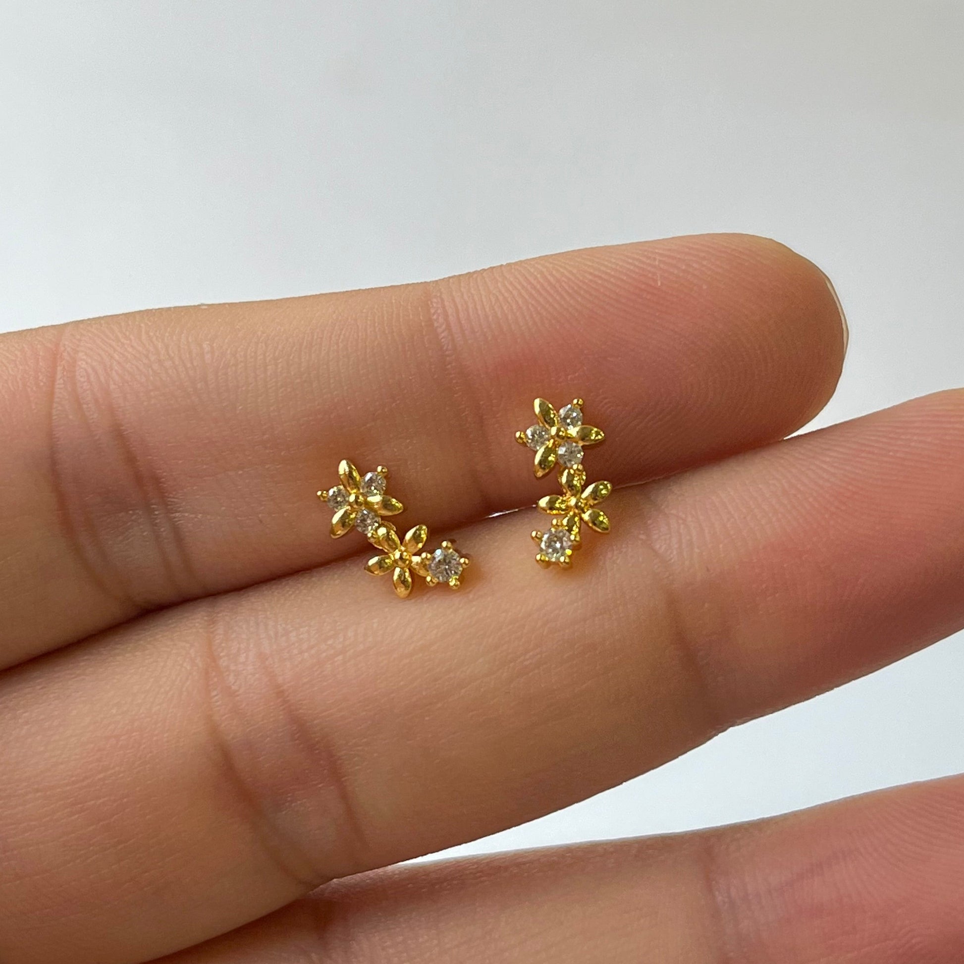 Lily Flower Ball Back Studs