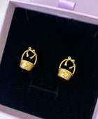 Cute Basket Gold Earrings