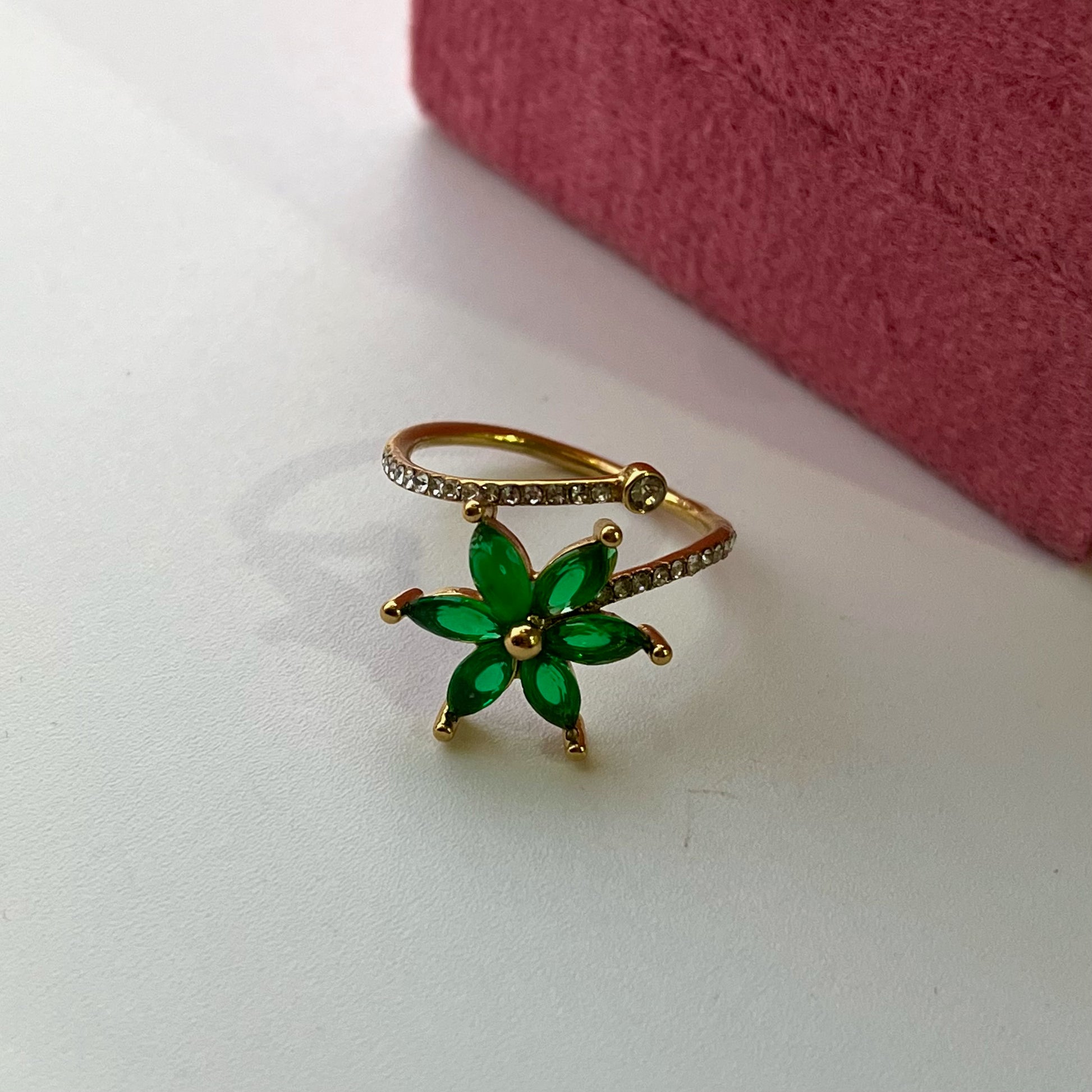 Floral Diamond Gold Rings