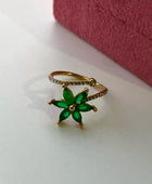 Floral Diamond Gold Rings