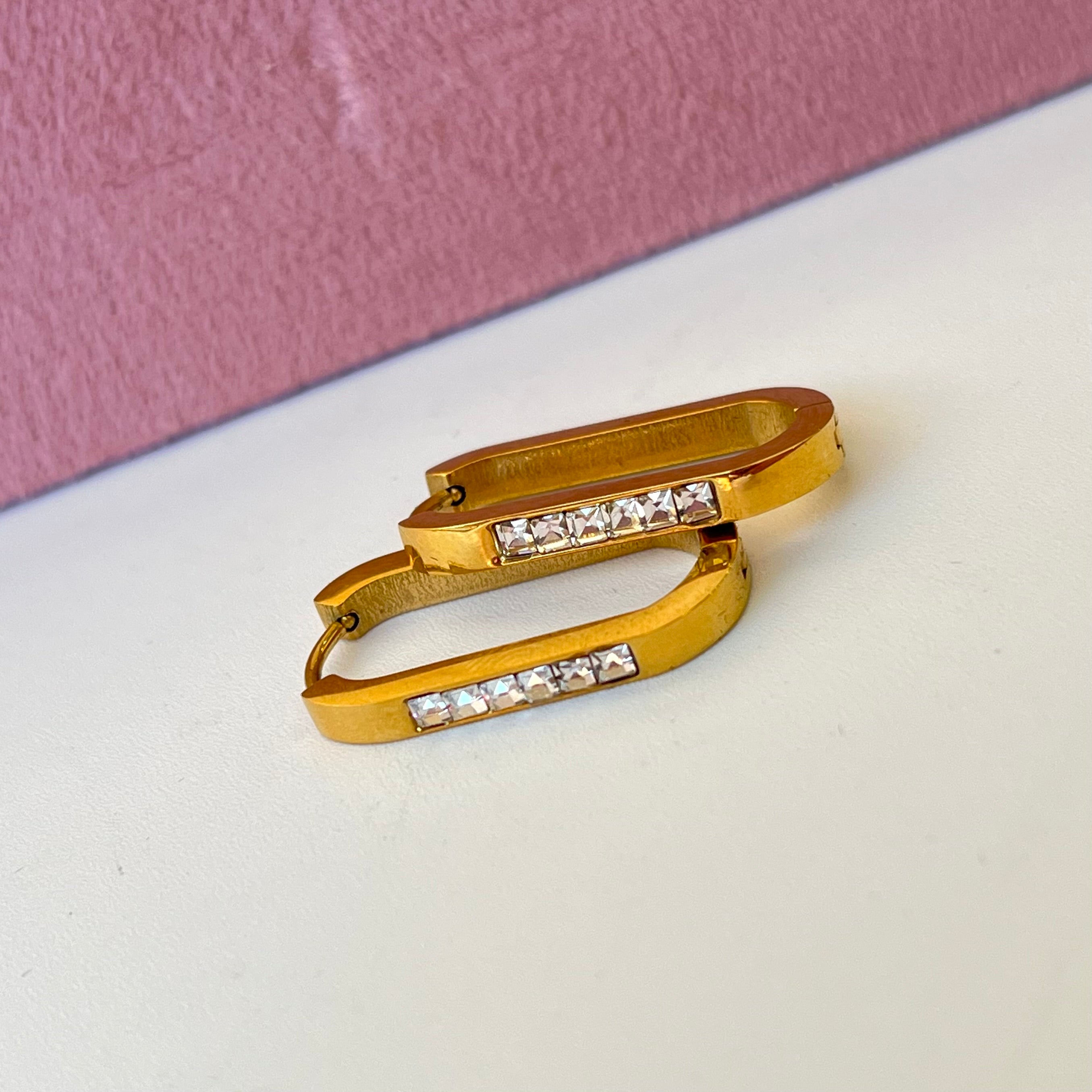 Vella Long Diamond Hoops