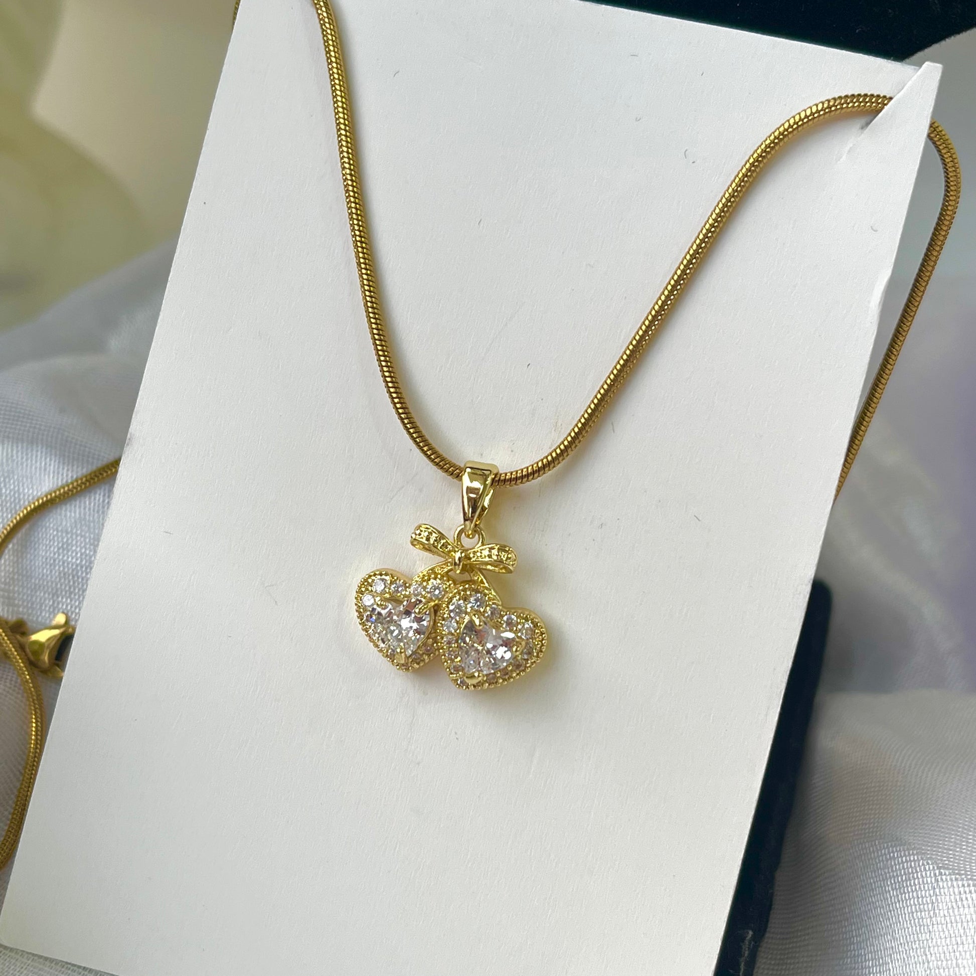 Twinkie Diamond Heart Necklace