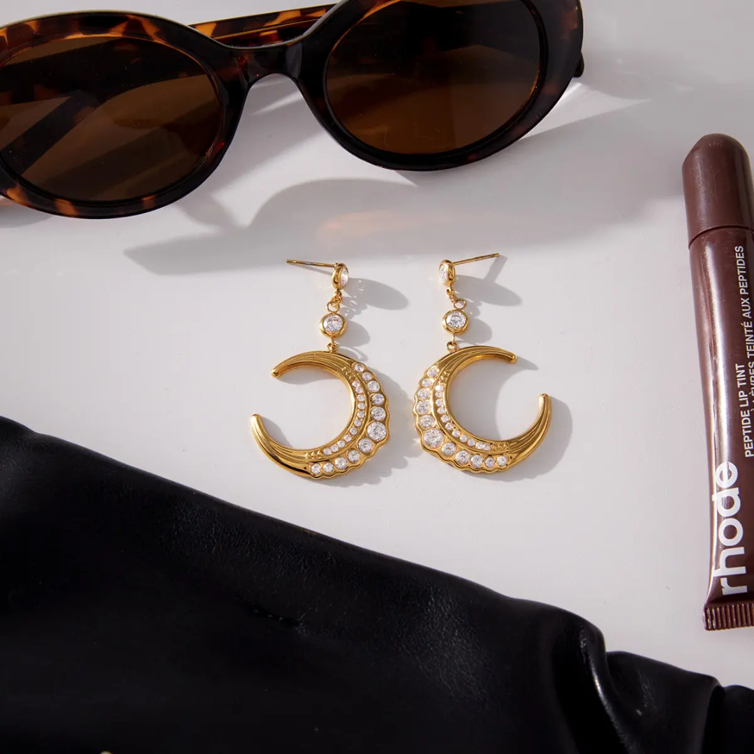Wishing Moon Diamond Earrings