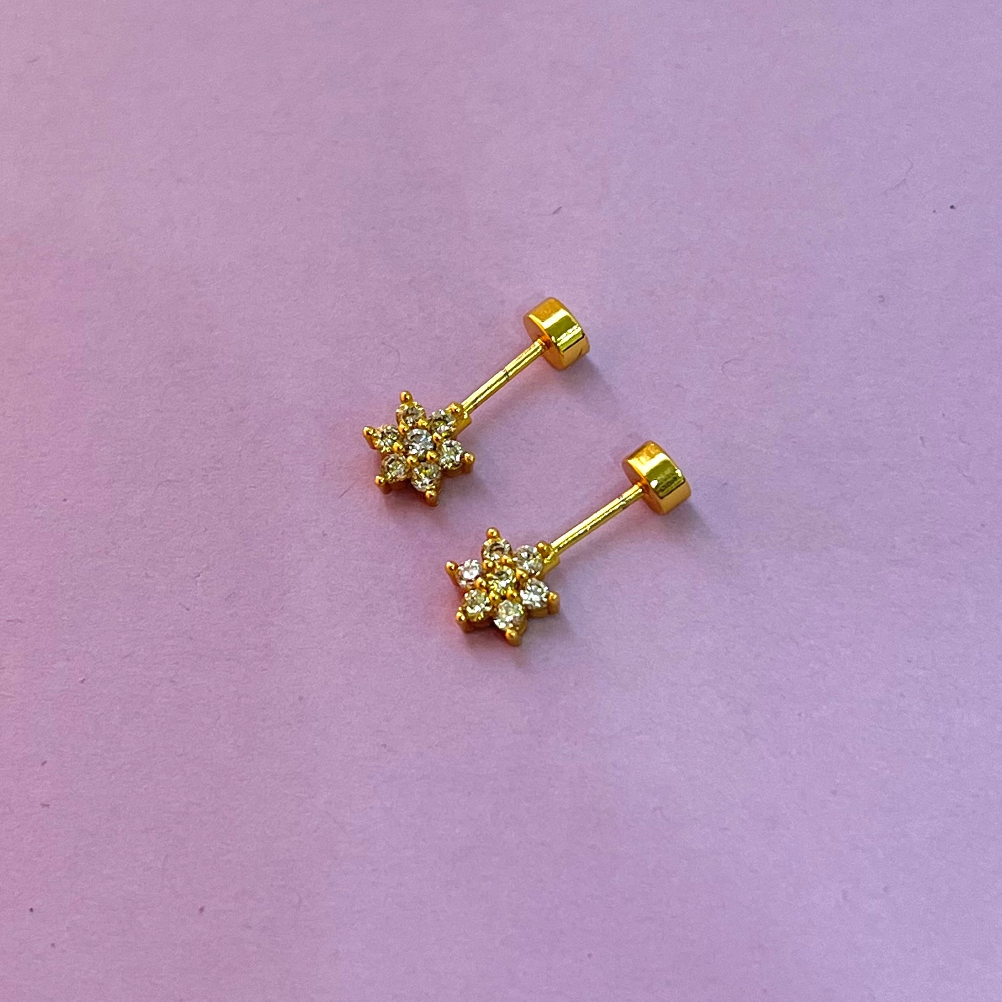 Flower Helix Ball Back Studs
