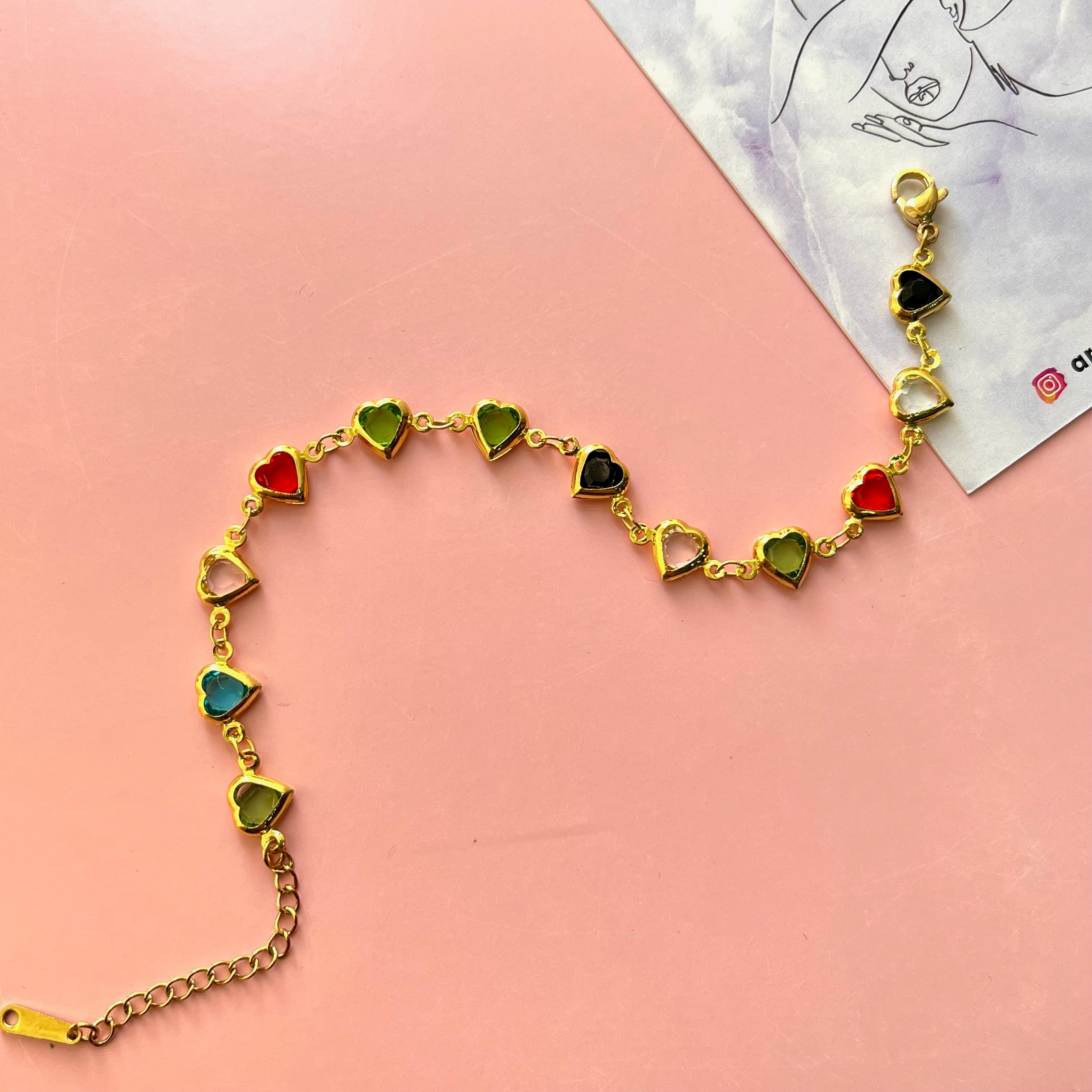 Lessy Colourfull Heart Bracelet