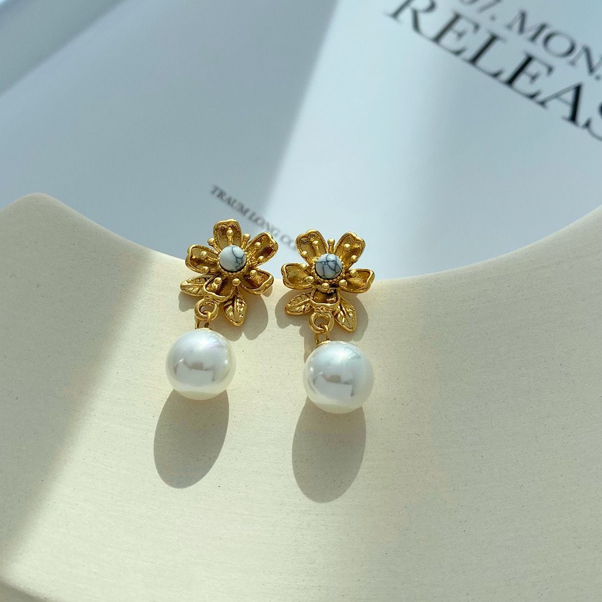 Garden Flower Pearl Earrings