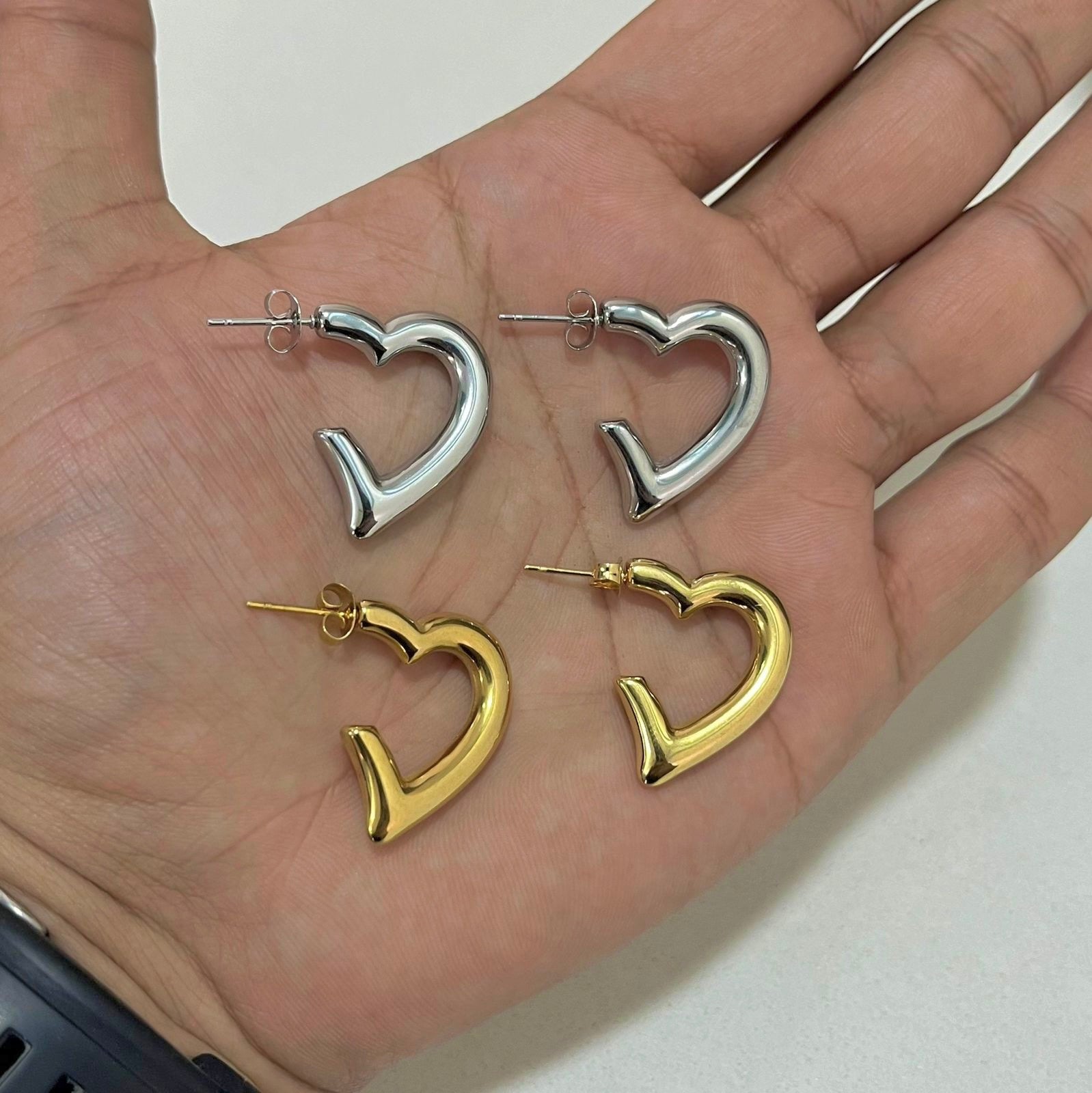Estelle Bold Heart Hoops