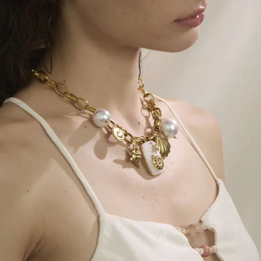 Zenai Shell Ocean Charms Necklace