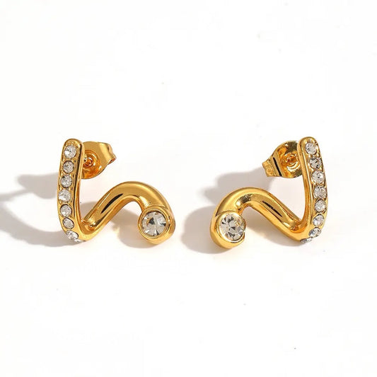 Wavy Goi Diamond Earrings