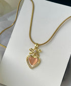 Mauvei Pink Heart Necklace