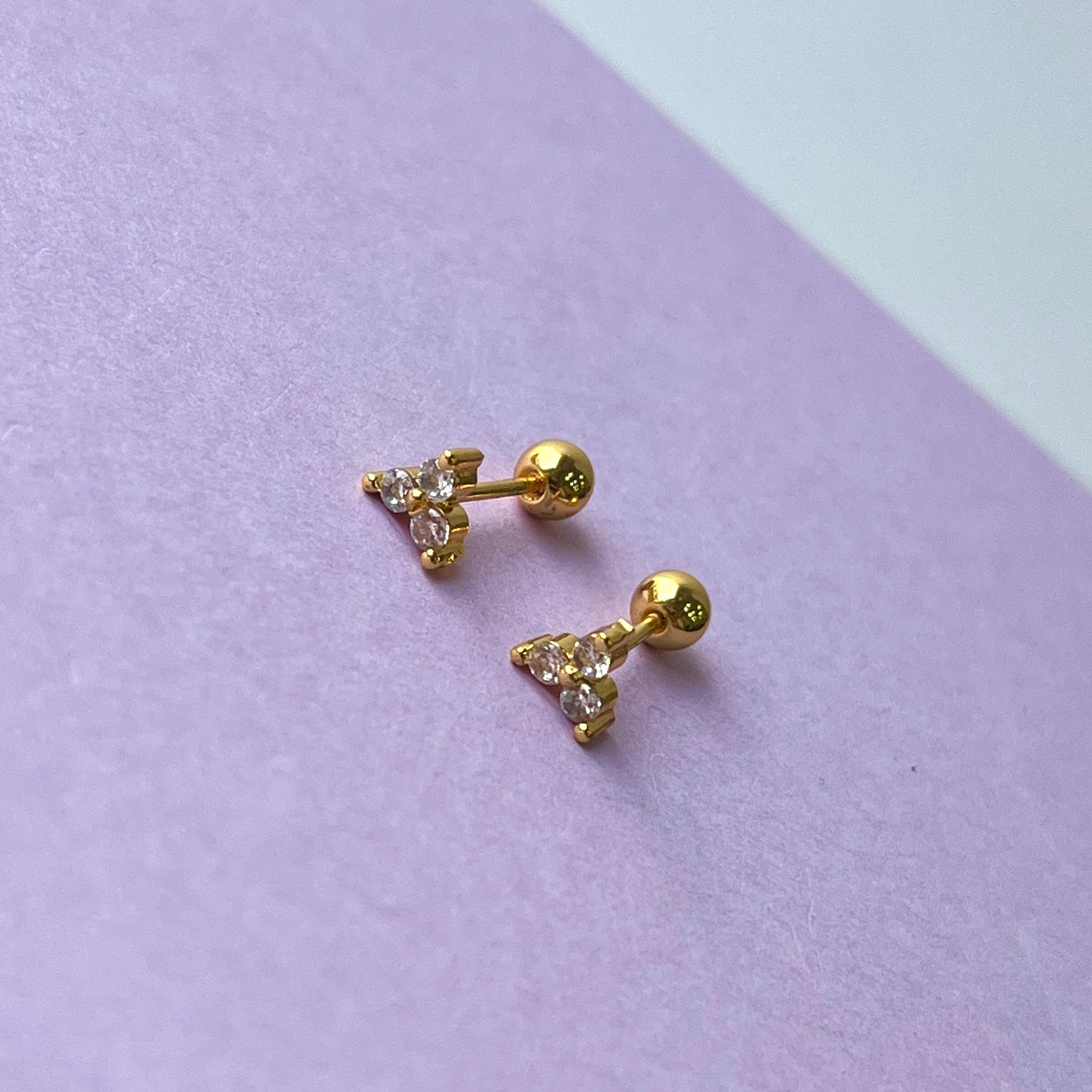 Trio Leaf Ball Back Studs