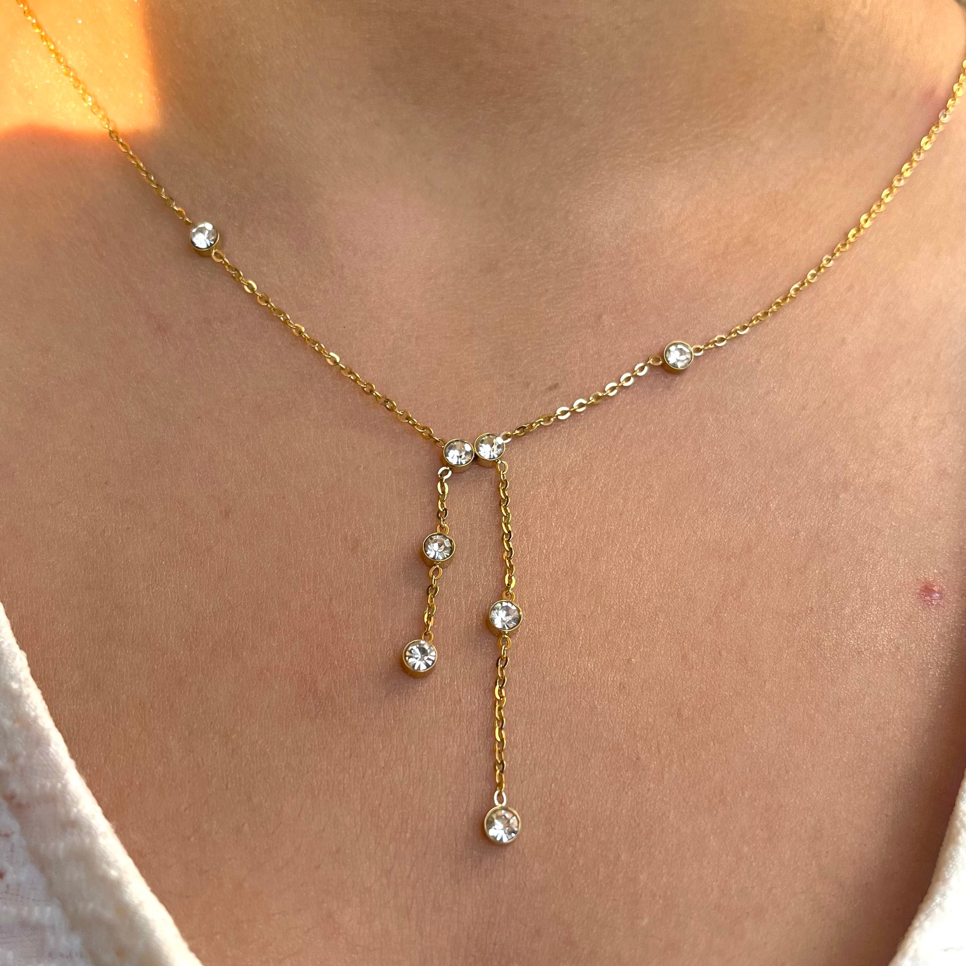 Visha Diamond Y Shape Necklace