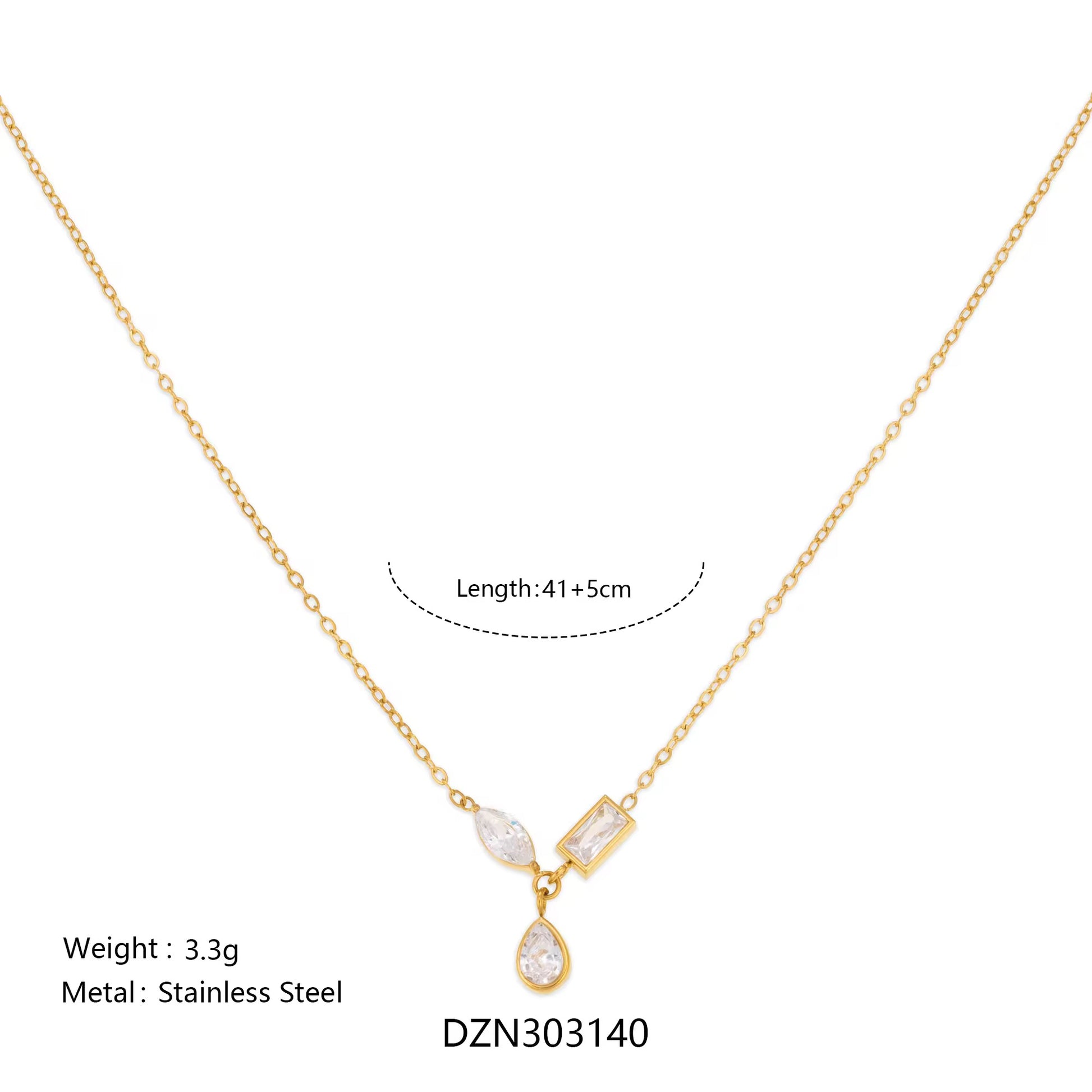 Sohini Tri Diamond Necklace