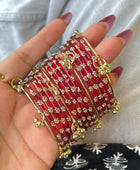 Radha Maroon Kashmiri Bangles Set