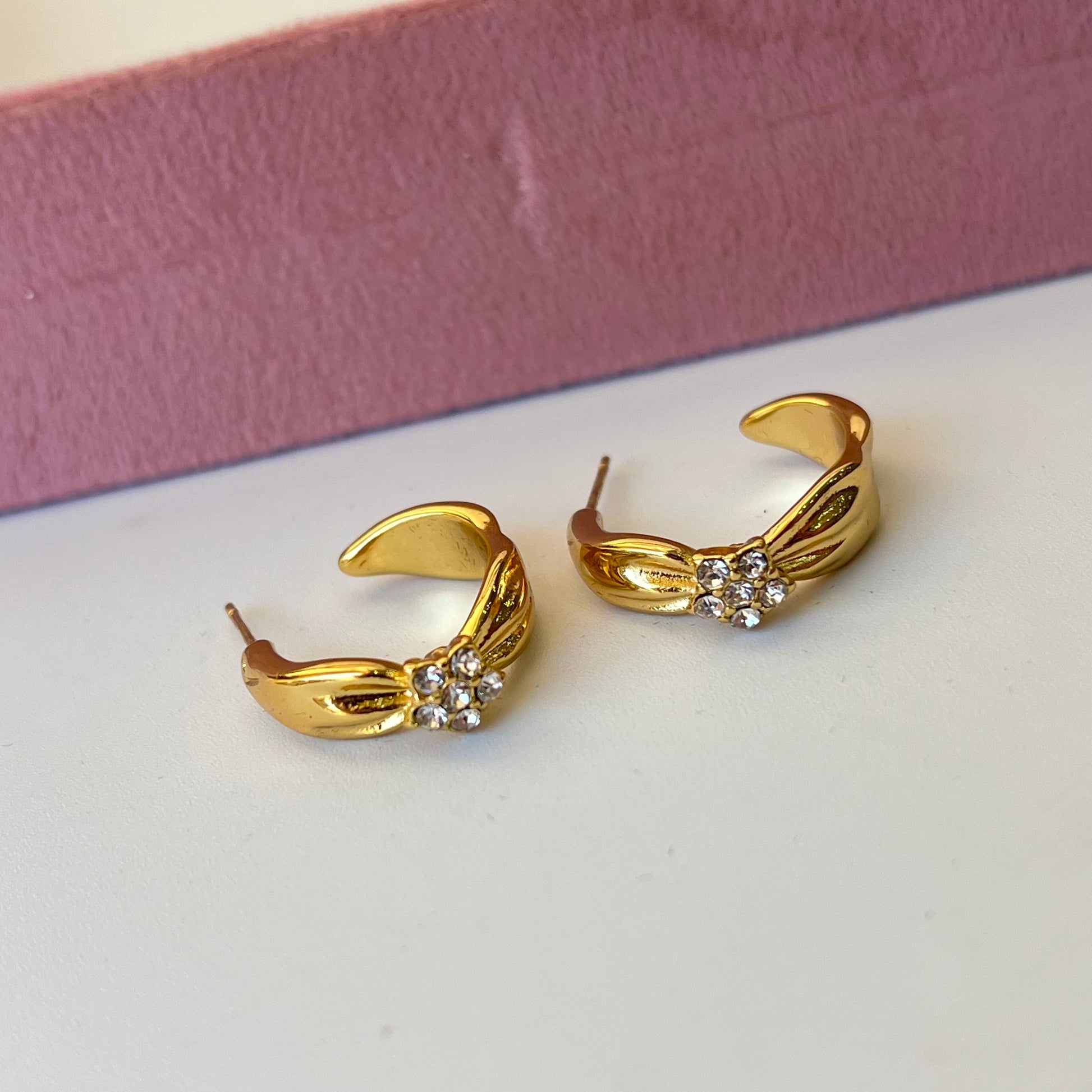 Bella Flower Tie Hoops