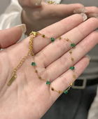 Helena Green Bead Anklet