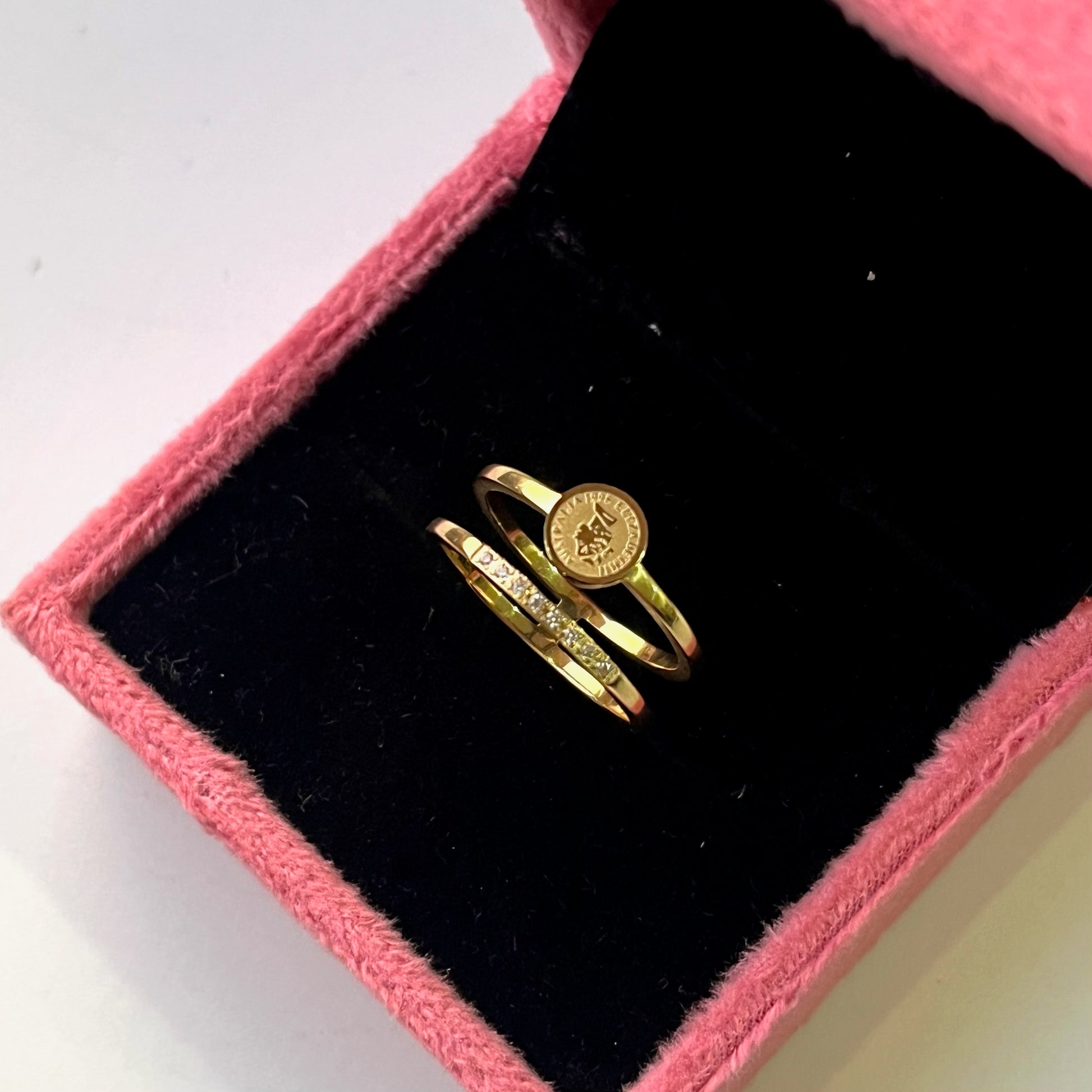 Geoni Coin Double Ring
