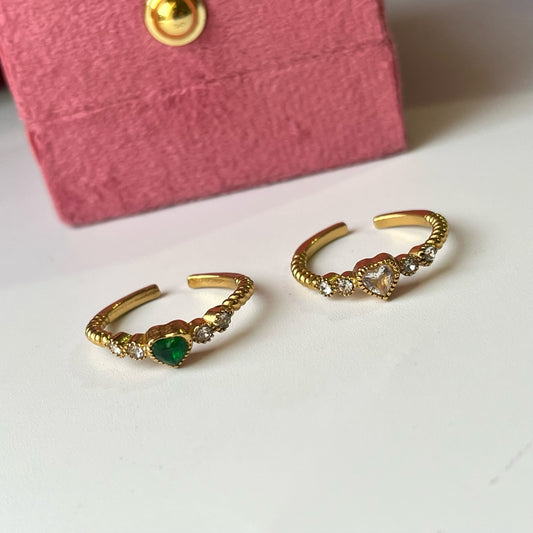 Tisha Diamond Heart Rings