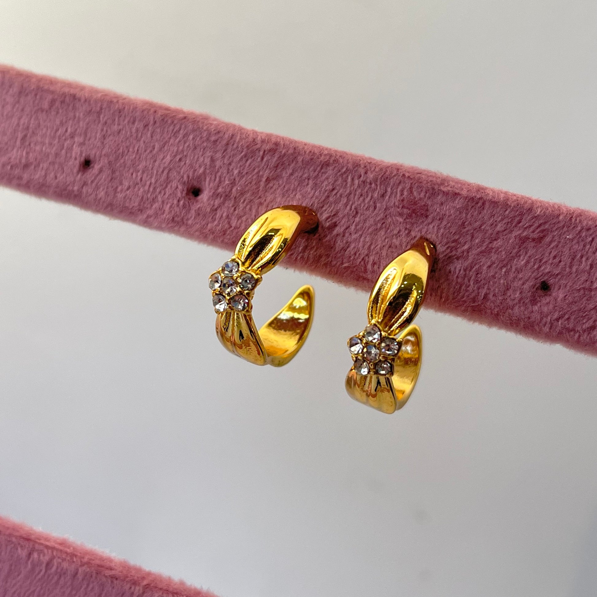 Bella Flower Tie Hoops