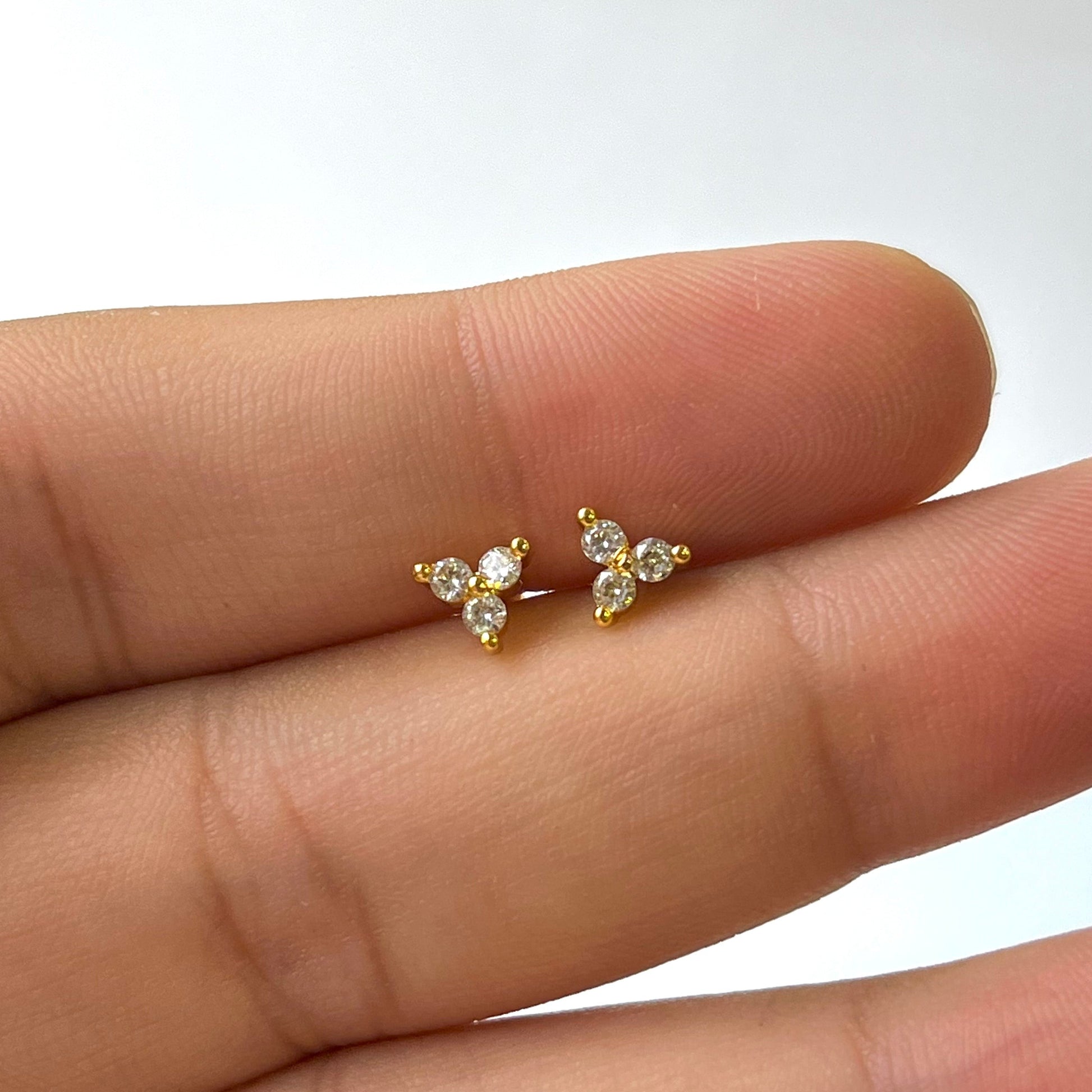 Trio Leaf Ball Back Studs