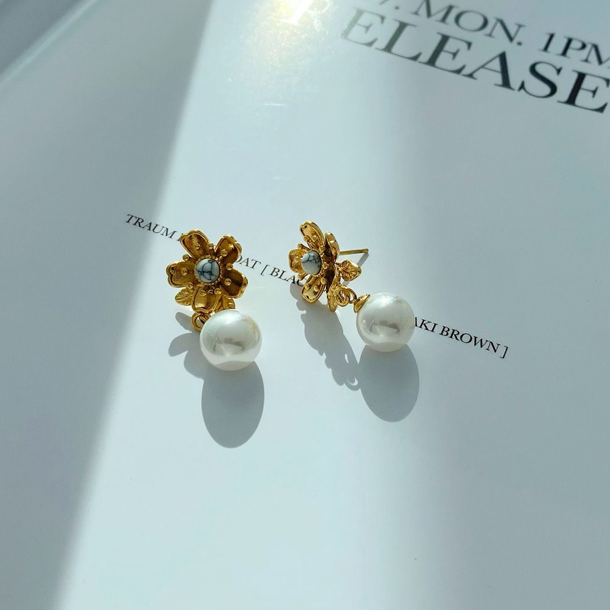 Garden Flower Pearl Earrings