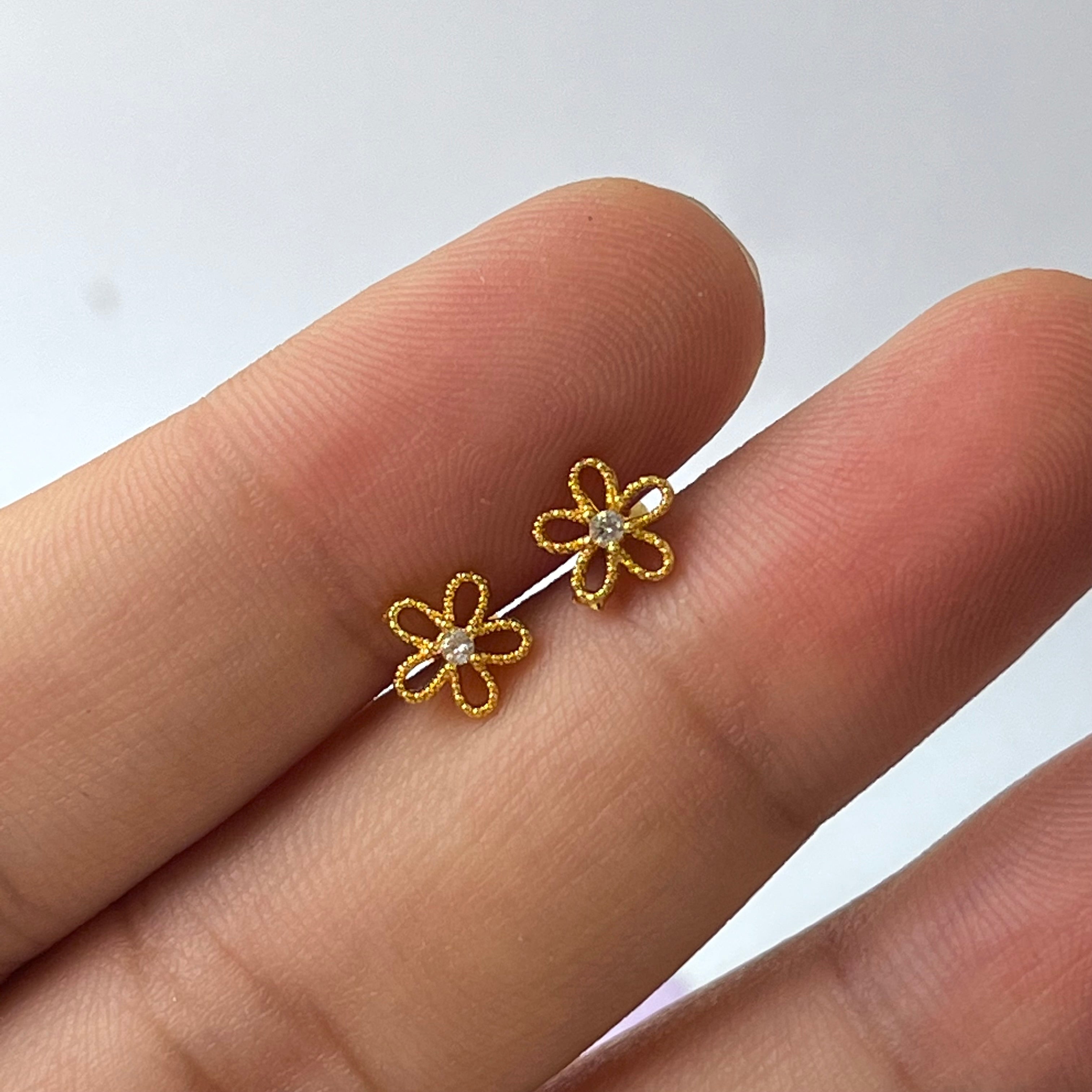 Lily Flower Ball Back Studs