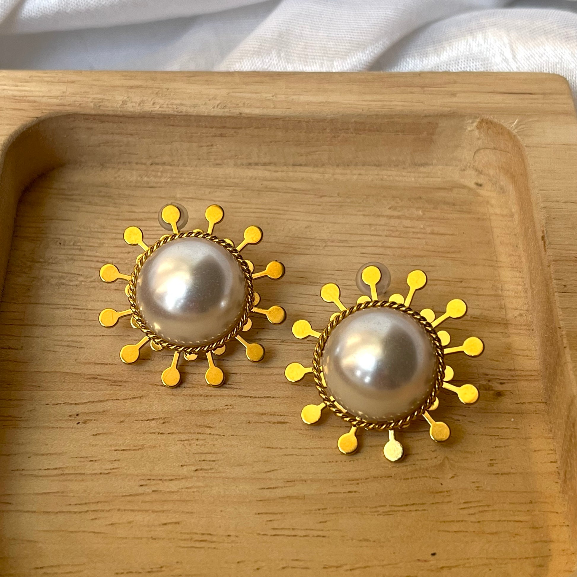 Sunny Pearl Statement Studs