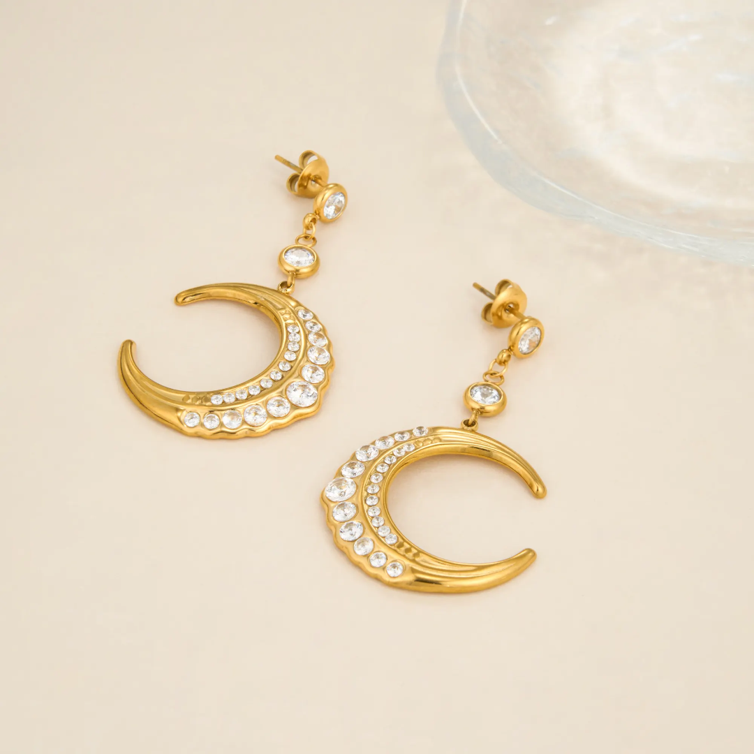 Wishing Moon Diamond Earrings