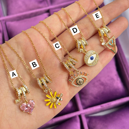 Eva Charms Coloured Necklace