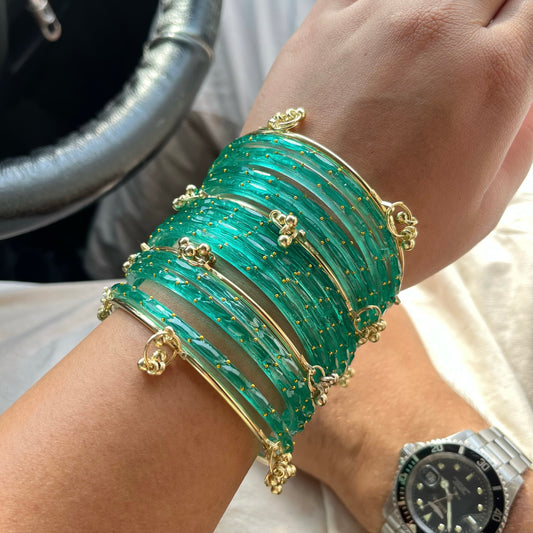 Fiza Green Kashmiri Bangles Set