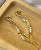 Tasha Long Pearl Statement Earrings