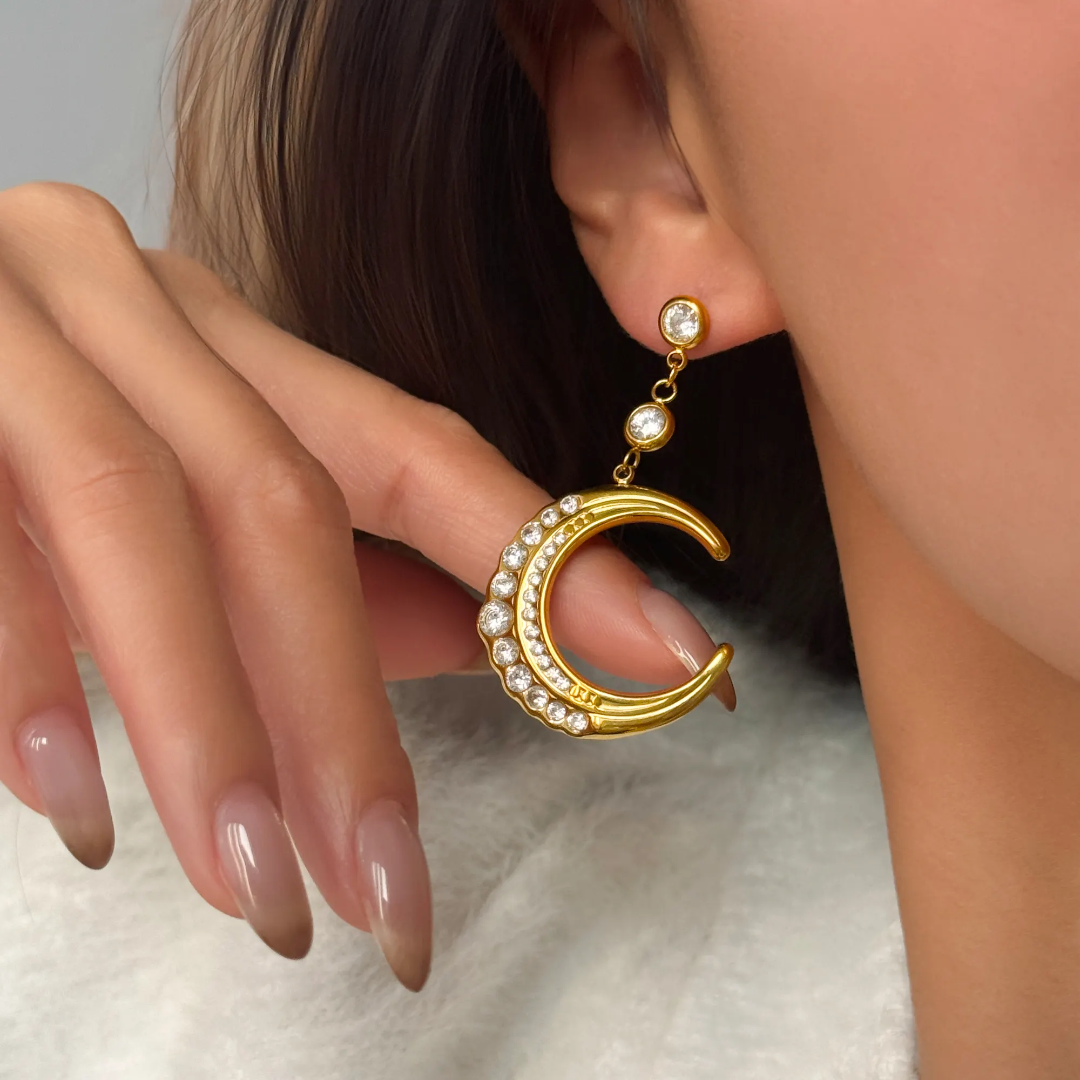 Wishing Moon Diamond Earrings