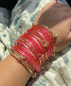 Gulabi Pink Kashmiri Bangles Set