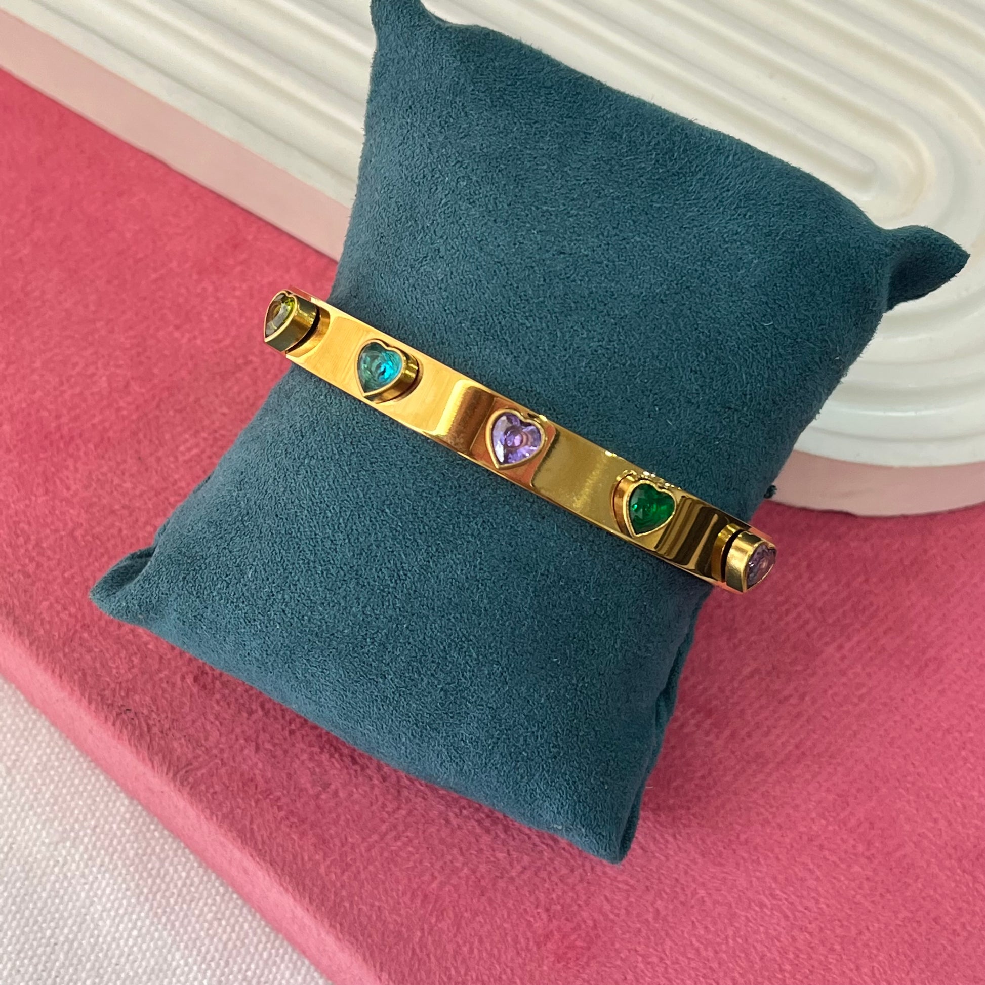 Ovali Coloured Heart Cuff